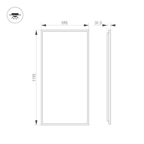 Светильник DL-TITAN-S600x1200-60W Day4000 (WH, 120 deg, CRI90, 230V) (Arlight, IP40 Металл, 7 лет)