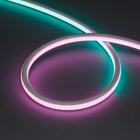 Светодиодная лента герметичная SPI-WAVE-TOP-G200-18x15mm 12V RGB PX2 (26 W/m, IP54, 5m, wire x1) (Arlight, Вывод прямой, 3 года)