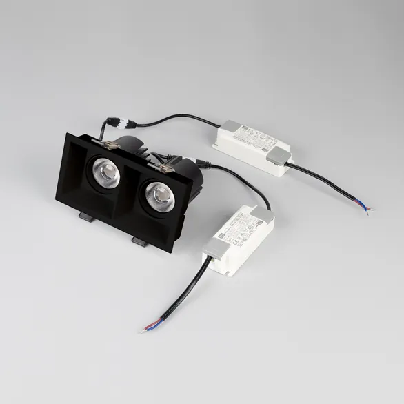 Светильник MS-FLOW-BUILT-S157x85-2x6W Warm3000 (BK, 38 deg, 230V) (Arlight, IP20 Металл, 5 лет)