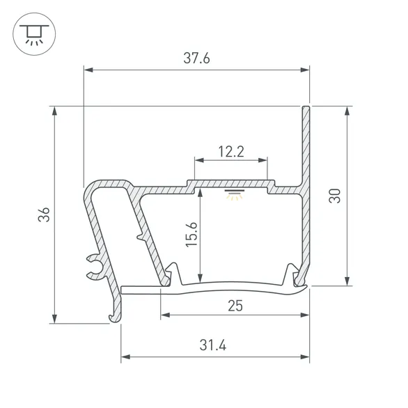 Профиль STRETCH-S-30-WALL-SIDE-2000 (STEP) (Arlight, Алюминий)
