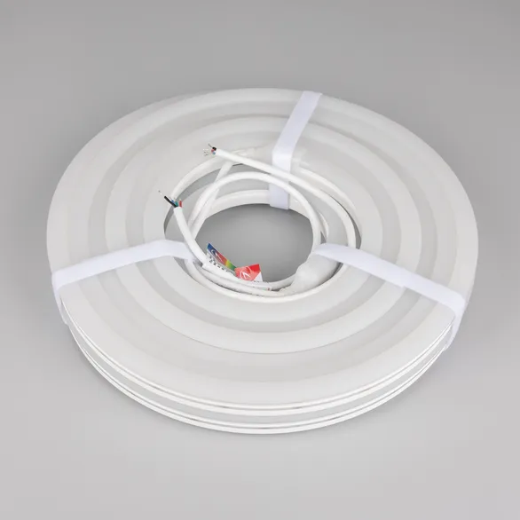 Светодиодная лента герметичная MOONLIGHT-PRO-SIDE-X360-12x24mm 24V RGB (12 W/m, IP68, 10m, wire x2) (Arlight, Вывод прямой, 5 лет)