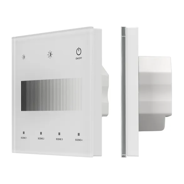 INTELLIGENT ARLIGHT Сенсорная панель SMART-DALI-301-11-1G-4SC-DT6 Белая (230V, встраиваемая, 2.4G) (IARL, IP20 Пластик, 5 лет)