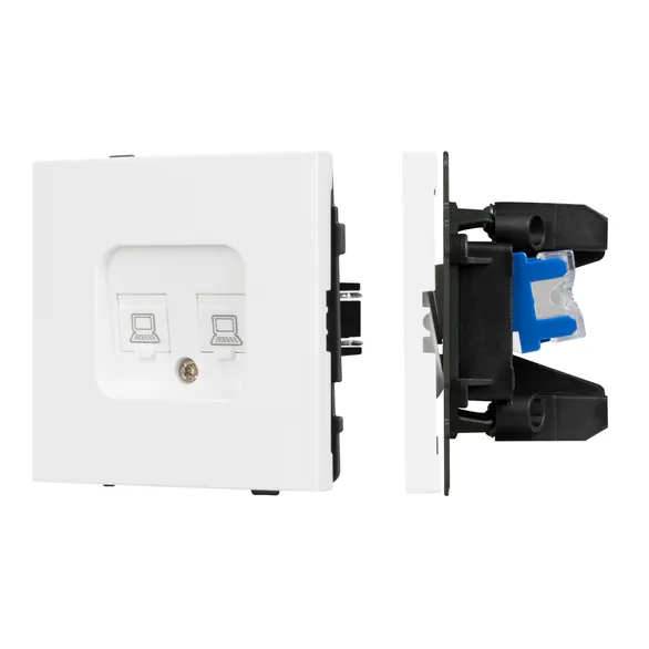 Механизм компьютерной розетки двойной SCT-TENDO-MPC2-PL-WH (RJ-45, CAT6) (Arlight, -)