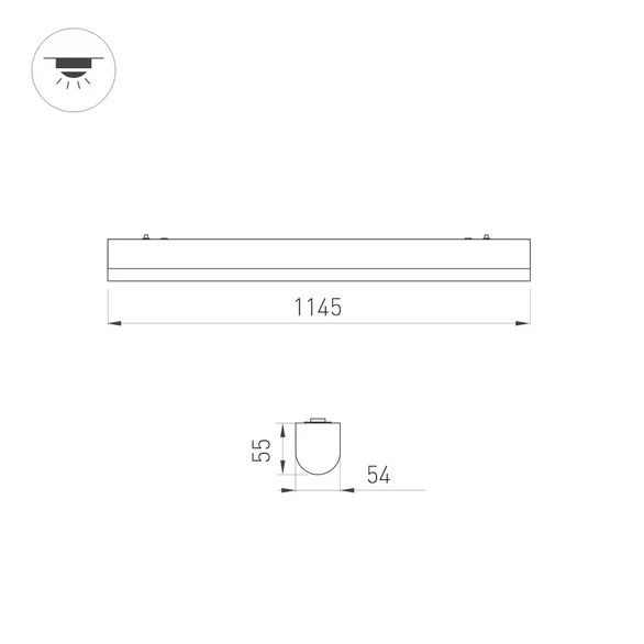 Светильник ALT-LARGO-EMERGENCY-1145-36W Day4000 (WH, 60 deg, 230V) (Arlight, IP65 Пластик, 5 лет)