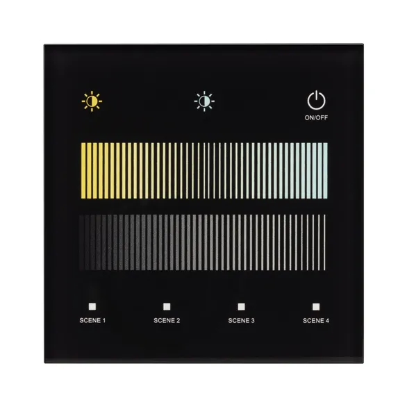 INTELLIGENT ARLIGHT Сенсорная панель SMART-DALI-301-11-1G-4SC-DT8 Черная (230V, встраиваемая, 2.4G) (IARL, IP20 Пластик, 5 лет)