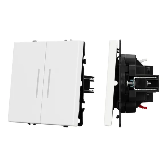Механизм выключателя двухклавишный проходной LED SWT-NOBE-MKP2-SFPL-L-WH (230V, 10A) (Arlight, -)