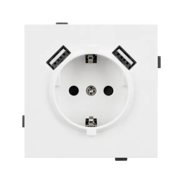 Механизм розетки с USB зарядкой SCT-TENDO-MUAA-PL-WH (230V, 16A) (Arlight, -)