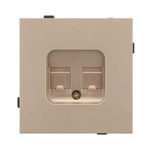 Механизм компьютерной розетки двойной SCT-TENDO-MPC2-PL-GD (RJ-45, CAT6) (Arlight, -)