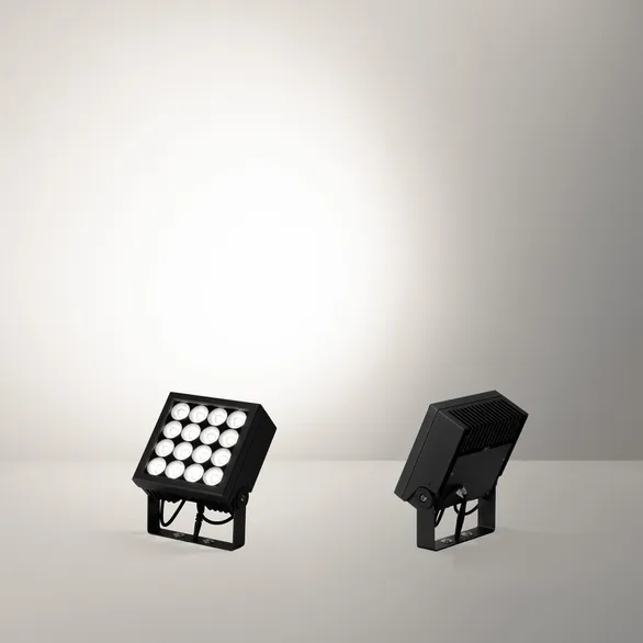 Прожектор KT-BLOCK-S220x220-50W RGBW-Day (Графит, 15 deg, 24V, DMX512) (Arlight, IP66 Металл, 3 года)