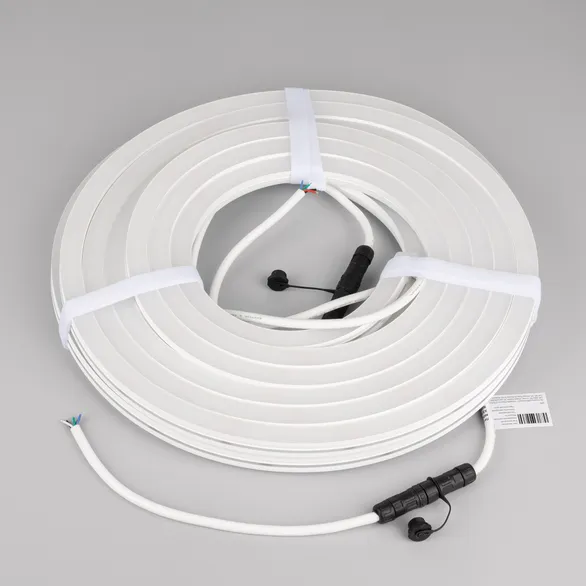 Светодиодная лента герметичная MOONLIGHT-PRO-SIDE-X336-16x16mm 24V RGBW-Warm (12 W/m, IP67, 10m, wire x2) (Arlight, Вывод боковой, 5 лет)