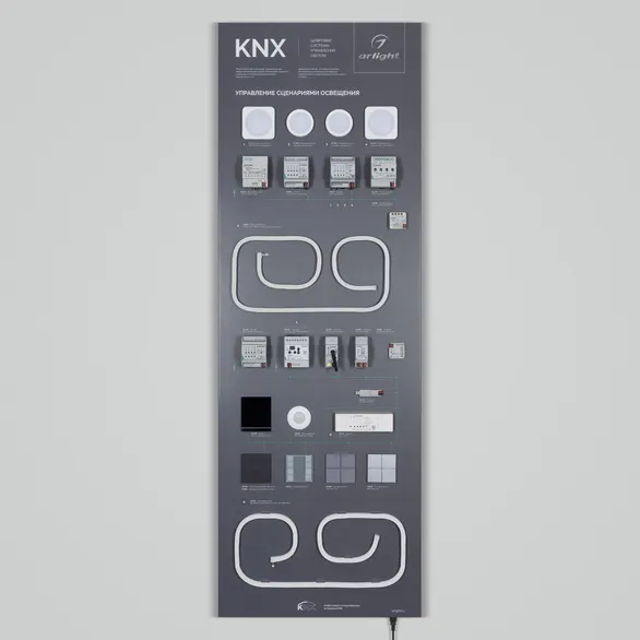 Стенд Системы Управления KNX-1760х600 мм (пленка, лого) (Arlight, -)