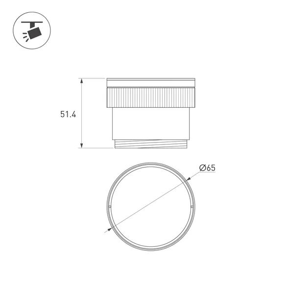 Насадка с изменяемым углом LGD-ARTIFACT-ZOOMLENS-R65 (BK, 10-50 deg) (Arlight, Металл)