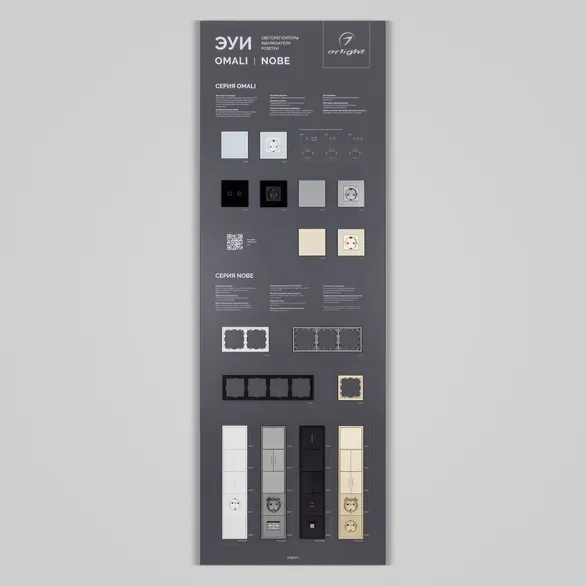 Стенд Электроустановки NOBE-OMALI-E2-1760x600mm (DB 3мм, пленка) (Arlight, -)