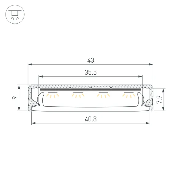 Профиль SL-LINE-4009-2000 ANOD (Arlight, Алюминий)