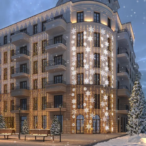 Фигура ARD-SNOWFLAKE-M7-450x375-108LED Warm (230V, 6.5W) (Ardecoled, IP65)