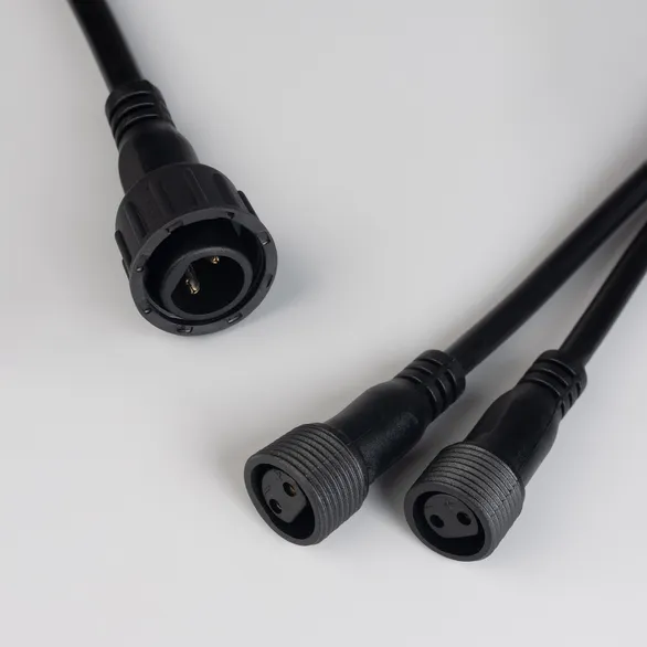 Коннектор питания ARD-CLASSIC-SYNC-RGB Black (230V, 2 ports) (Ardecoled, Закрытый)