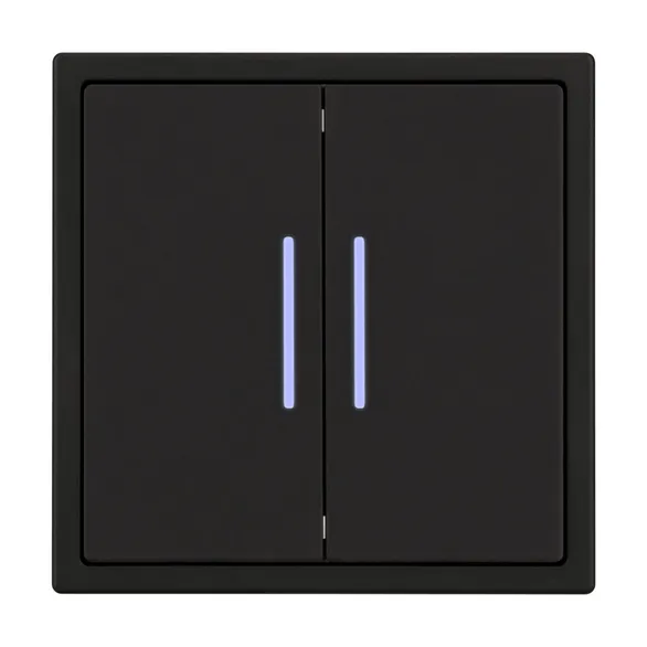 Механизм выключателя двухклавишный непроходной LED SWT-NOBE-MK02-SFPL-L-BK (230V, 10A) (Arlight, Черный оникс)