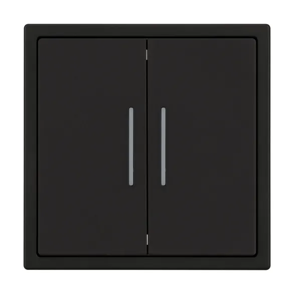 Механизм звонкового выключателя двухклавишный LED SWT-NOBE-MKR2-SFPL-L-BK (230V, 10A) (Arlight, Черный оникс)