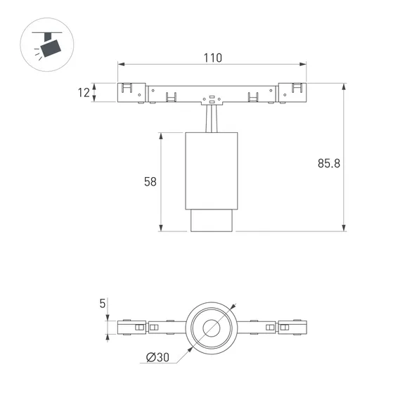 Светильник MAG-MICROCOSM-SPOT-ZOOM-R30-2W Warm3000 (WH, 15-45 deg, 24V) (Arlight, IP20 Металл, 5 лет)