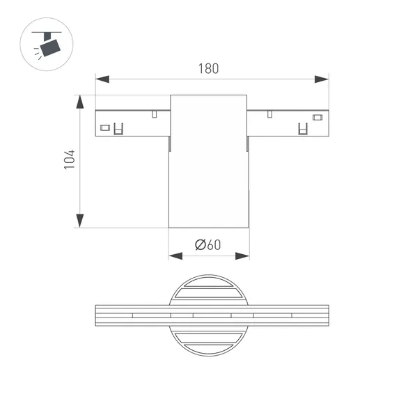 Светильник MAG-ORIENT-AXIO-R60-15W Warm3000 (BK, 24 deg, 48V) (Arlight, IP20 Металл, 5 лет)