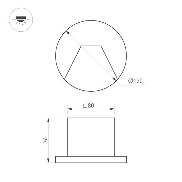 Светильник LT-TIE-R120-3W Warm3000 (WH, 75x30 deg, 230V) (Arlight, IP65 Бетон, 3 года)