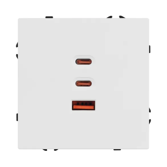 ARL NOBE USB Розетка тип А+С+С софт-тач белый кварц SCT-MUACC-SFPL-FC-WH (65W, QC3) (Arlight, -)