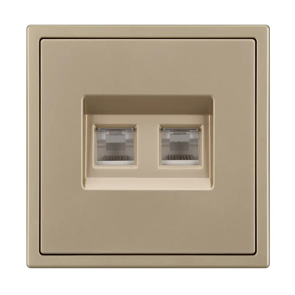 Механизм сдвоенной телефонной розетки SCT-NOBE-MTL2-SFPL-GD (RJ-11, 4C) (Arlight, Золотой песок)
