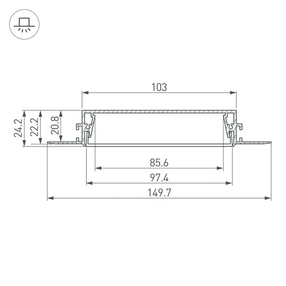 Профиль SL-LINIA97-FANTOM-2000 ANOD (Arlight, Алюминий)