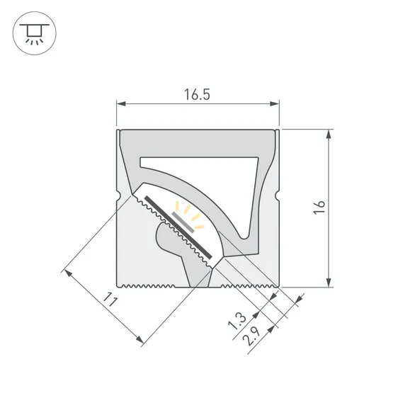 Силиконовый профиль WPH-FLEX-1616-TWIST-S11-10m WHITE (Arlight, Силикон)