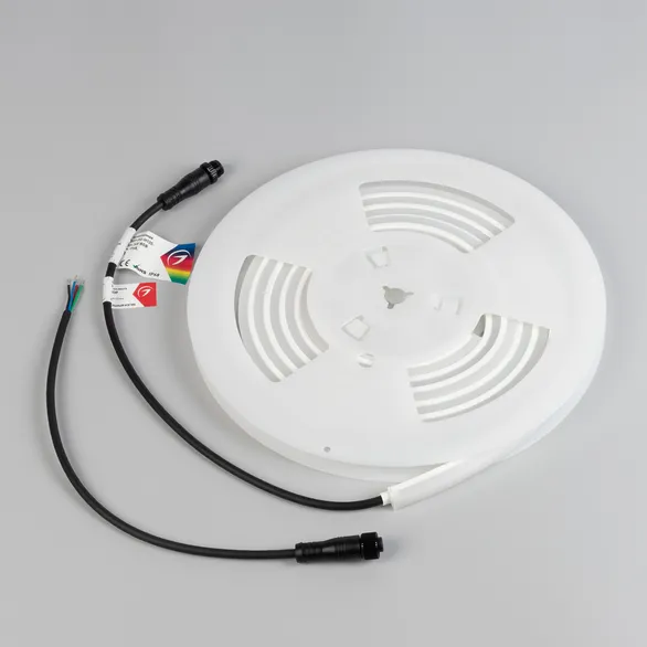 Светодиодная лента герметичная WAVE-TOP-PU-H120-10x10mm 24V RGB (10 W/m, IP68, 3m, wire x1) (Arlight, Вывод боковой, 3 года)