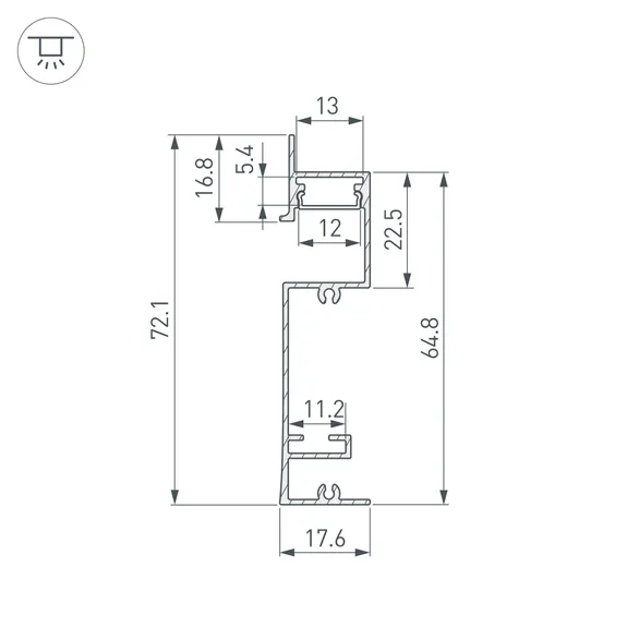 Профиль PLINTUS-H73-F-2000 WHITE (Arlight, Алюминий)