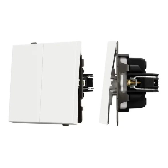 Механизм выключателя двухклавишный проходной SWT-TENDO-MKP2-SFPL-WH (230V, 10A) (Arlight, -)