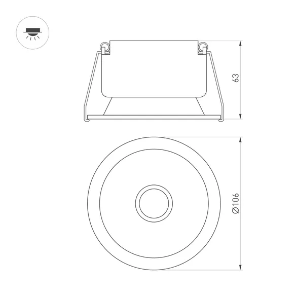 Светильник MS-HARBOR-R106-15W Warm3000 (BK, 50 deg, 230V) (Arlight, IP20 Металл, 5 лет)