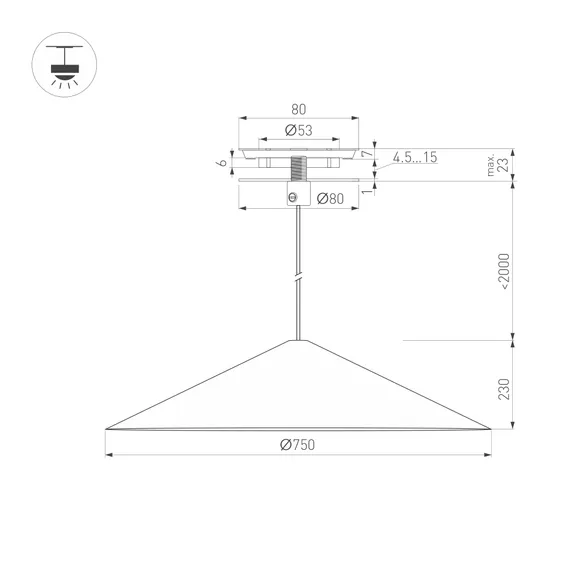 Светильник SP-MAKOTO-R750-14W Warm2700 (WH, 36 deg, 230V, TRIAC) (Arlight, IP20 Металл, 3 года)