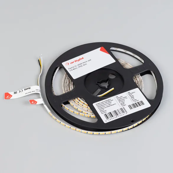 Светодиодная лента UL-A240-5mm 24V White-MIX (10 W/m, IP20, 5m) (Arlight, Изменяемая ЦТ)