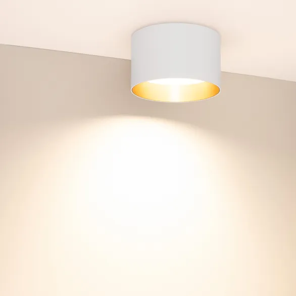 Светильник SP-BISCOTTO-R140-15W Warm3300-MIX (WH-GD, 80 deg, 230V) (Arlight, IP54 Металл, 5 лет)