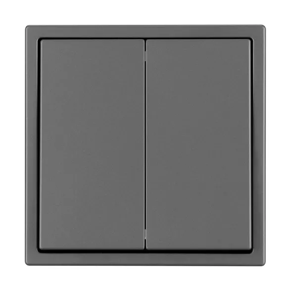 Механизм выключателя двухклавишный перекрёстный SWT-NOBE-MKX2-SFPL-GR (230V, 10A) (Arlight, Серый базальт)