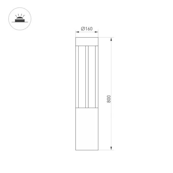 Светильник LGD-CASTELLO-BOLL-H800-20W Day4000-MIX (GR, 80 deg, 230V) (Arlight, IP65 Металл, 5 лет)