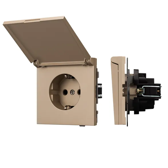 Механизм розетки влагозащищённый SCT-TENDO-MCP-PL-GD (230V, 16A) (Arlight, Песочный)