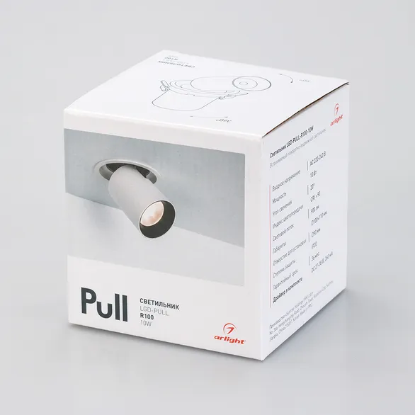 Светильник LGD-PULL-R100-10W Warm3000 (WH, 20 deg) (Arlight, IP20 Металл, 3 года)