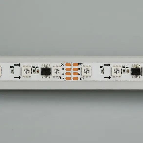 Светодиодная лента SPI-5000-5060-60 12V Cx3 RGB-Auto (10mm, 13.2W/m, IP20) (Arlight, Открытый, IP20)