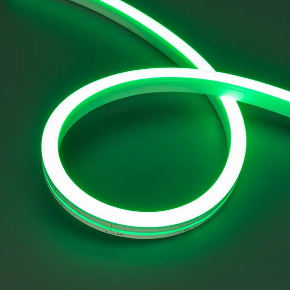 Светодиодная лента герметичная MOONLIGHT-SIDE-A140-12x17mm 24V Green (8 W/m, IP67, 5m, wire x2) (Arlight, Вывод кабеля боковой)