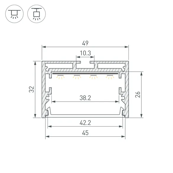 Профиль SL-LINE-4932-3000 ANOD (BY) (Arlight, Алюминий)