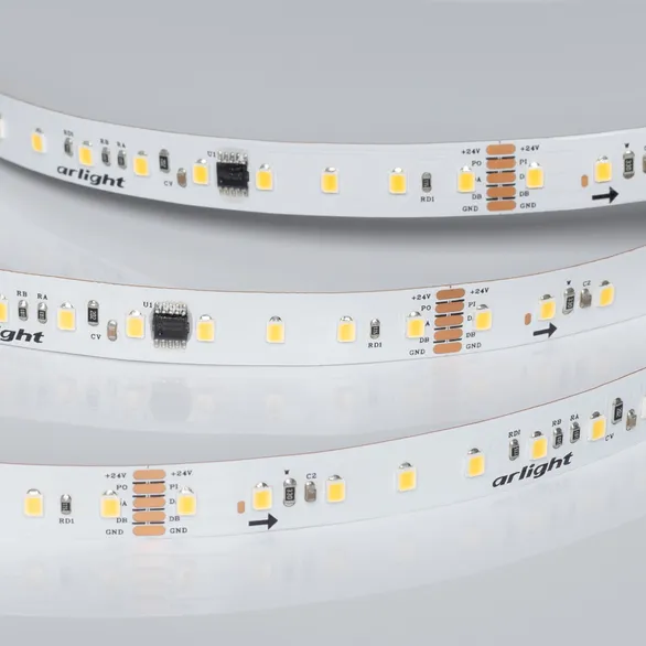 Светодиодная лента DMX-A96-12mm 24V White6000-PX12 (14 W/m, IP20, 5m) (Arlight, CRI>90)