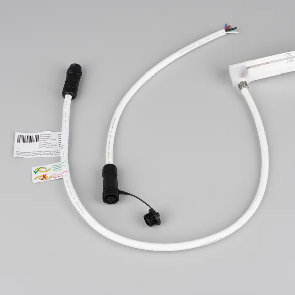 Светодиодная лента герметичная MOONLIGHT-PRO-TOP-X336-16x16mm 24V RGBW-Day (12 W/m, IP67, 10m, wire x2) (Arlight, Вывод боковой, 5 лет)