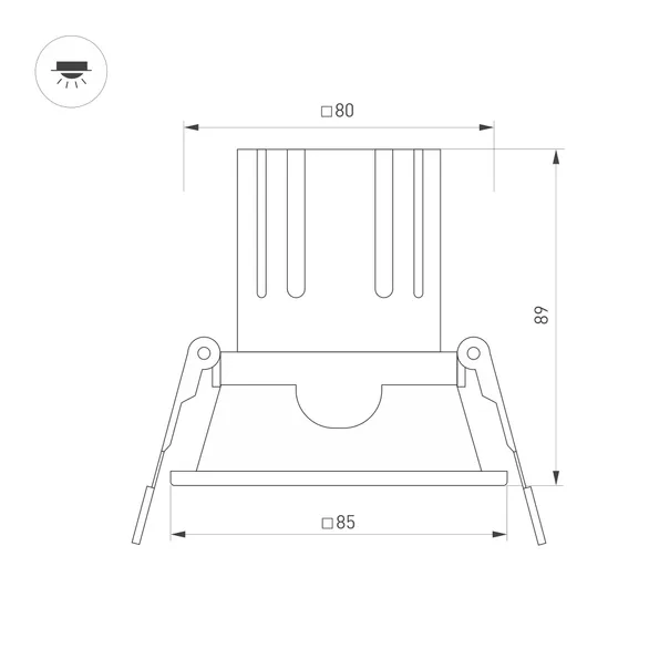 Светильник MS-FLOW-BUILT-S85x85-12W Warm3000 (BK, 38 deg, 230V) (Arlight, IP20 Металл, 5 лет)