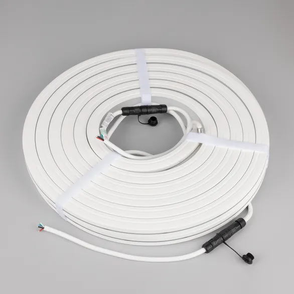Светодиодная лента герметичная MOONLIGHT-PRO-TOP-X336-20x20mm 24V RGBW-Day (12 W/m, IP67, 10m, wire x2) (Arlight, Вывод боковой, 5 лет)