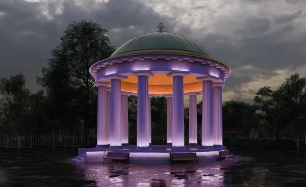 Динамические эффекты в освещении ротонды