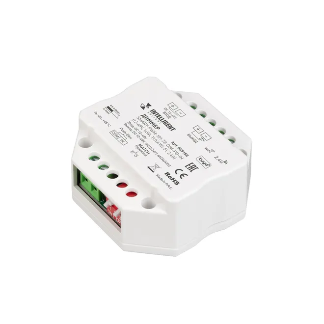 INTELLIGENT ARLIGHT Диммер SMART-PWM-101-72-DIM-PD-IN (12-48V, 1x9A, TUYA Wi-Fi, 2.4G) (IARL, IP20 Пластик, 5 лет)