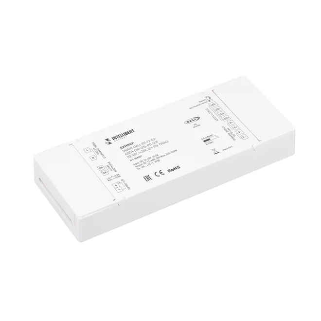 INTELLIGENT ARLIGHT Диммер SMART-DALI-101-72-D2-ADDR-DIM-DT6-PD-SUF (12-48V, 1x20A, 0/1-10V, TRIAC) (IARL, IP20 Пластик, 5 лет)